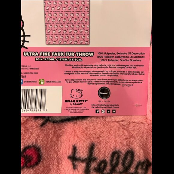 2024 Hello kitty sanrio pink girly throw blanket